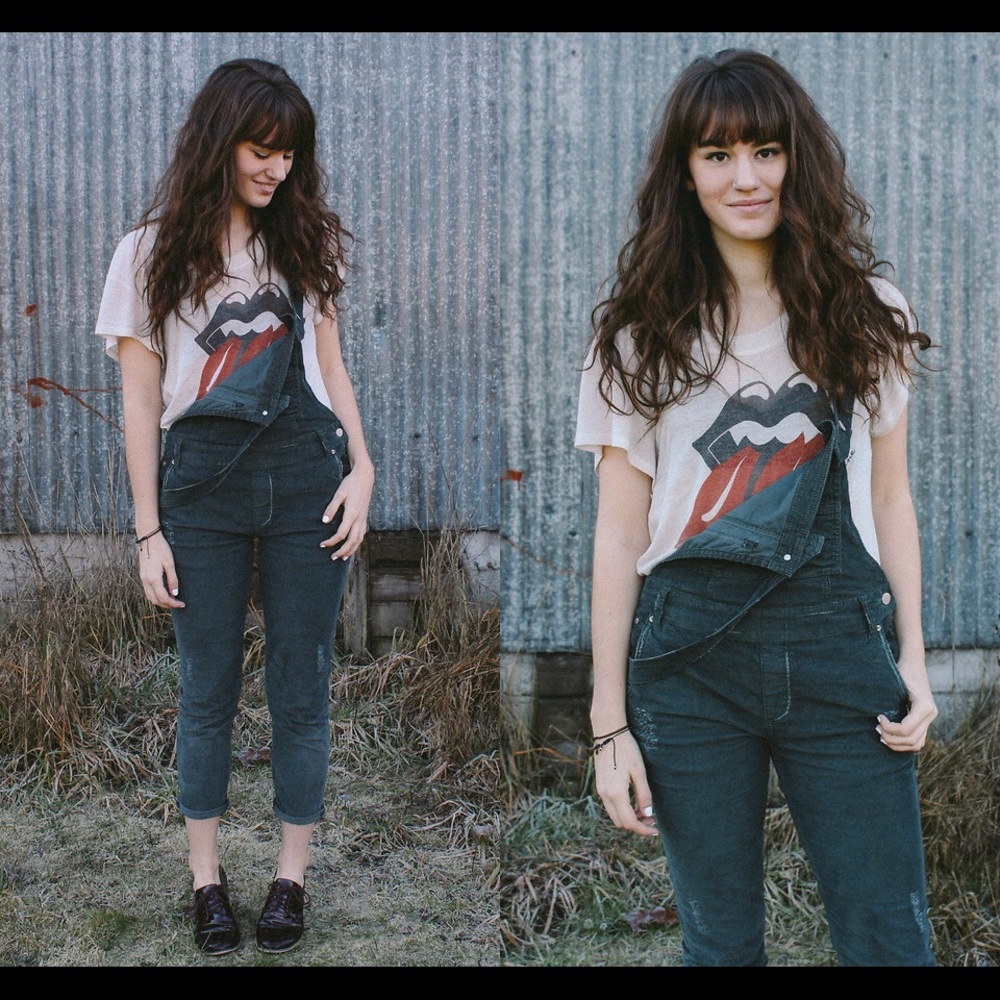 Free People Green Overalls